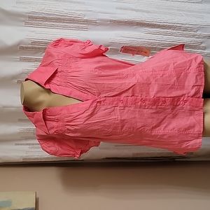 Notations Coral Short Sleeve Button Down. NWT!